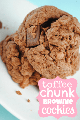Toffee Chunk Brownie Cookies #cookie #recipe