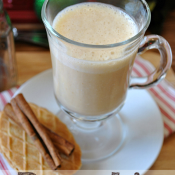 Pumpkin Cheesecake Nog | easy peasy! And it has a lightened up version too :) #eggnog #recipes #pumpkin