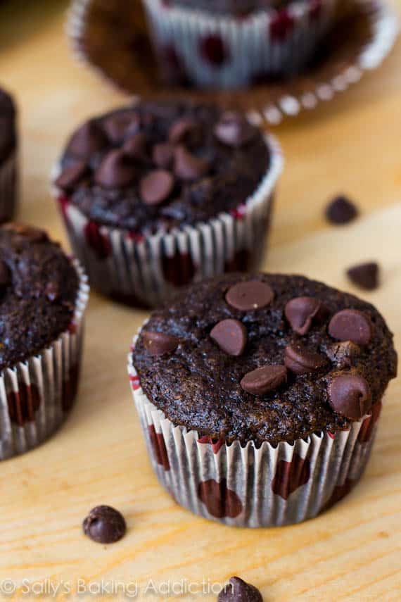 chocolate banana fudge muffins