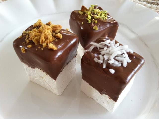 chocolate dipped marshmallows