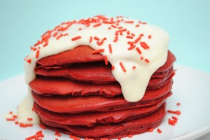 Red Velvet Pancakes & Cream Cheese Frosting