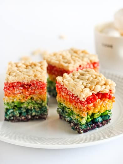 rainbow rice krispie treats