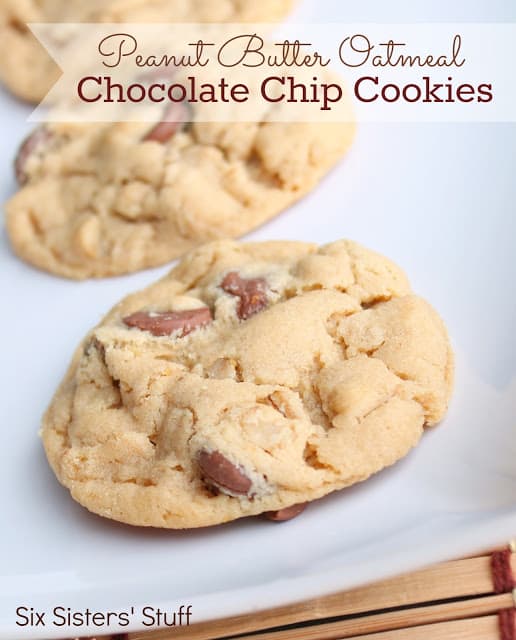 Peanut Butter Oatmeal Chocolate Chip Cookies