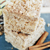 Toffee Snickerdoodle Krispies Treats from www.somethingswanky.com