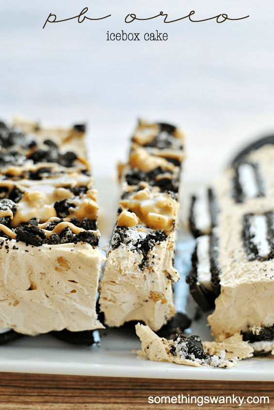 PB Oreo Icebox Cake | www.somethingswanky.com