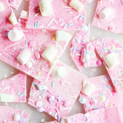 Sparkly, shimmery, magical, pink Unicorn bark for the pretty princess in your life :)