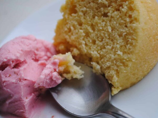 Golden Pound Cake with Strawberry Ice Cream Recipe