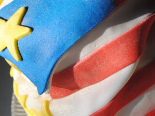 Eagle Scout Flag Cake with Fondant