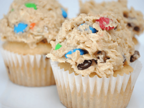 One Bowl Monster Cookie Dough Cupcakes (4 Servings)