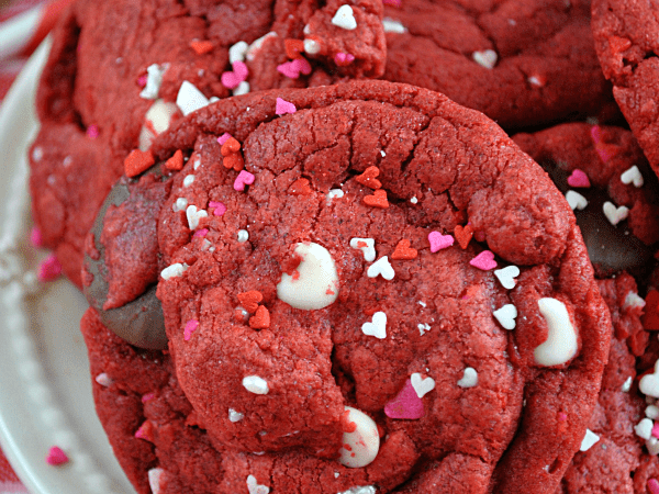 Red Velvet Funfetti Cake Batter Chocolate Chip Cookies Recipe
