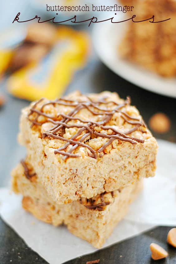 Butterscotch Butterfinger Rice Krispie Treats