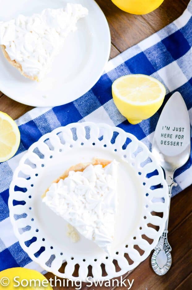 Lemon, buttery crust, dreamy marshmallow meringue topping-- this is the lemon pie of your dreams!