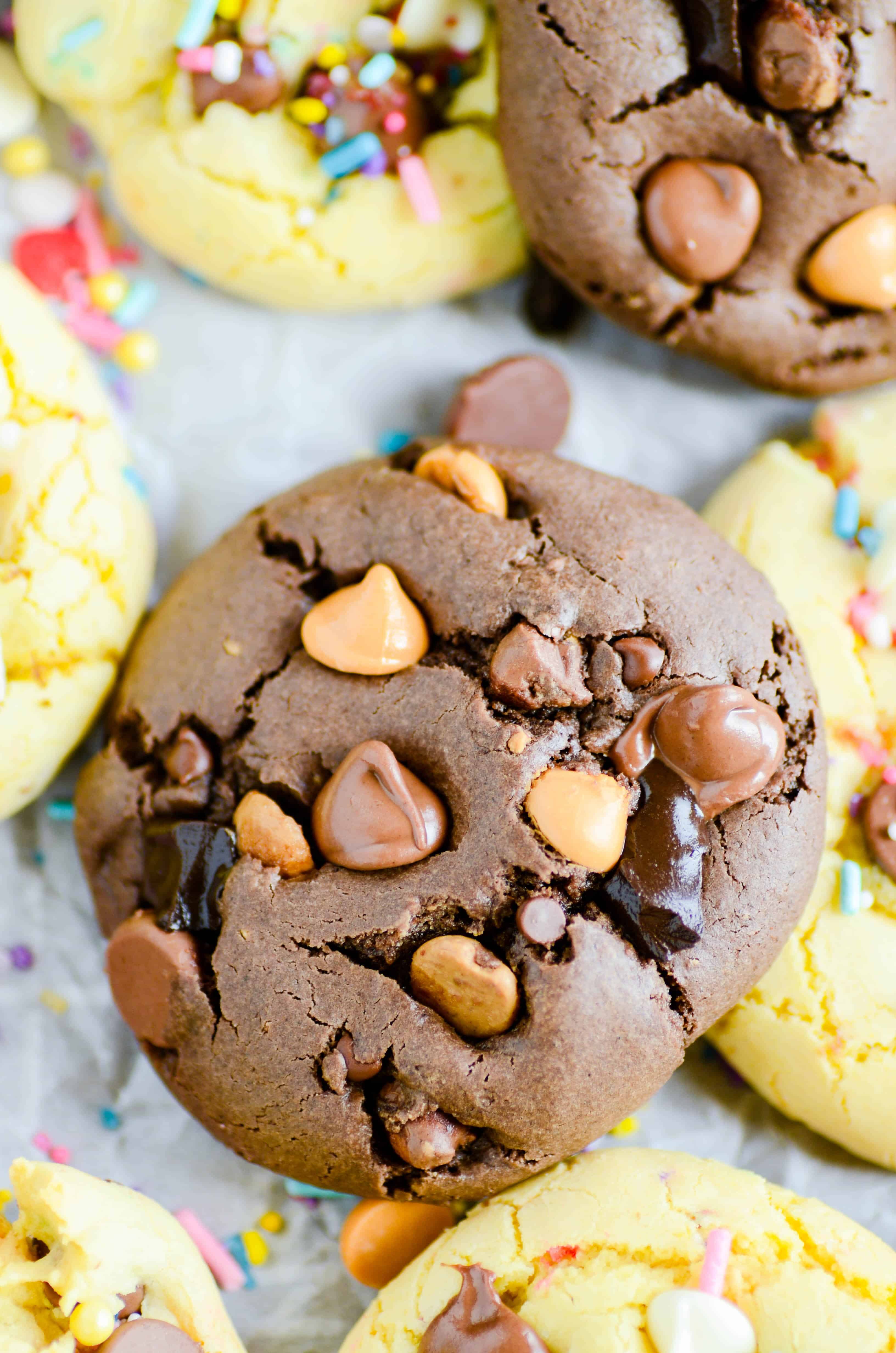 My favorite recipe for cake mix cookies. You can make so many different kinds of cookies with just one recipe!