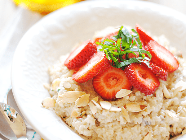 Strawberry Basil Oatmeal Bowl Recipe