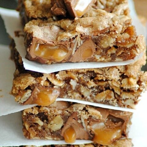 Rolo Oatmeal Cookie Bars