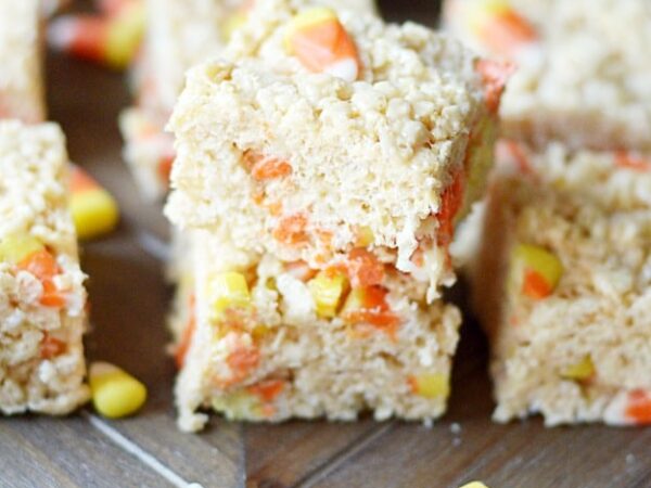 Peanut Butter Candy Corn Rice Krispies Treats Recipe