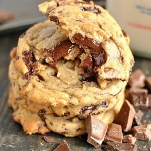 You'll fall in love with these melty pools of dark and milk chocolate in Bobby Flay's throw-down chocolate chip cookies!