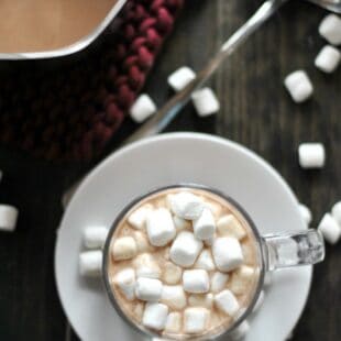 Homemade Hot Chocolate has never been easier or more delicious! Quickly made on the stovetop for hot chocolate in just a few minutes.