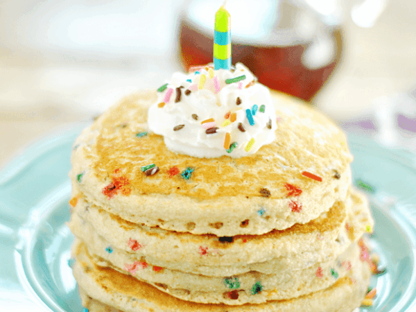 Skinny Funfetti Buttermilk Pancakes (Gluten Free option) Recipe
