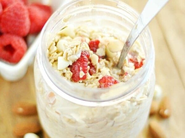 Raspberry White Chocolate Overnight Oats Recipe
