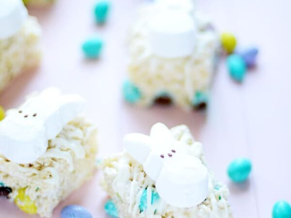 Easter Krispie Treats with Peeps and M&Ms Recipe