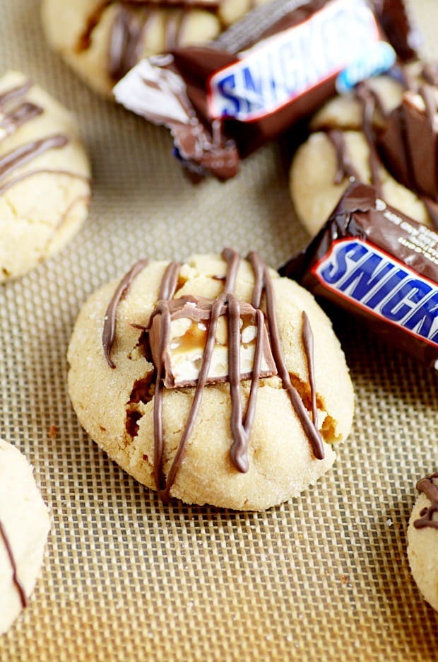 Peanut Butter Snickers Cookies