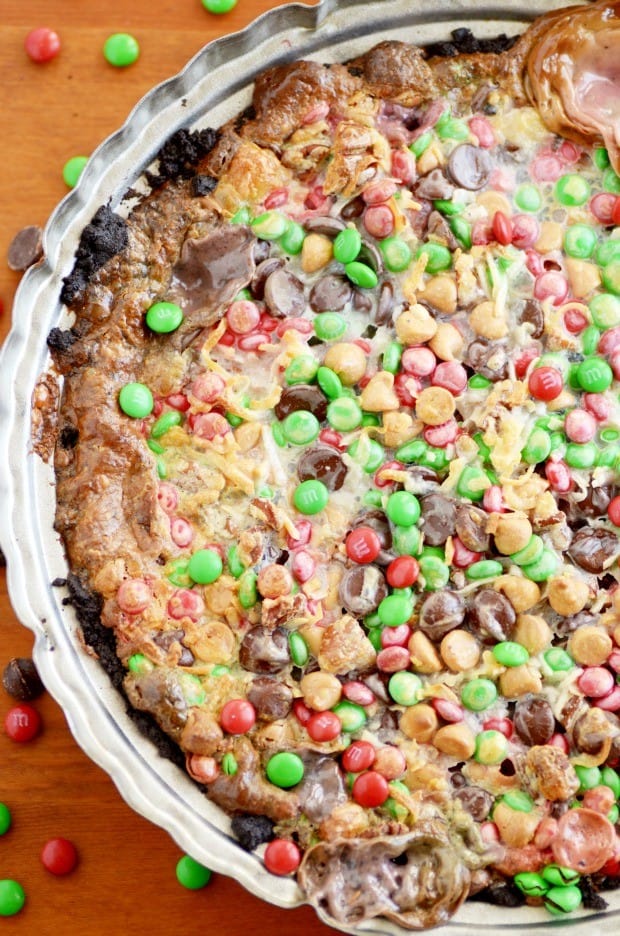 Magic Cookie Bar PIE with M&Ms (everything is better with M&Ms)!