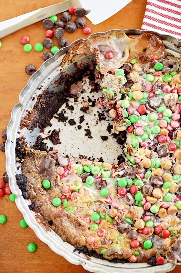 Magic Cookie Bar PIE with M&Ms (everything is better with M&Ms)!