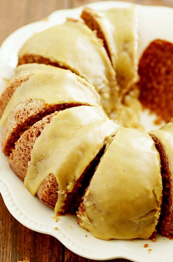 Applesauce Cake & Salted Caramel Glaze Recipe Something Swanky
