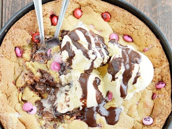 Chocolate Stuffed M&M’S® Skillet Cookie Recipe