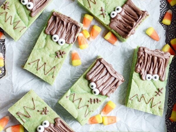 Cute & Easy Frankenstein Cookie Bars Recipe