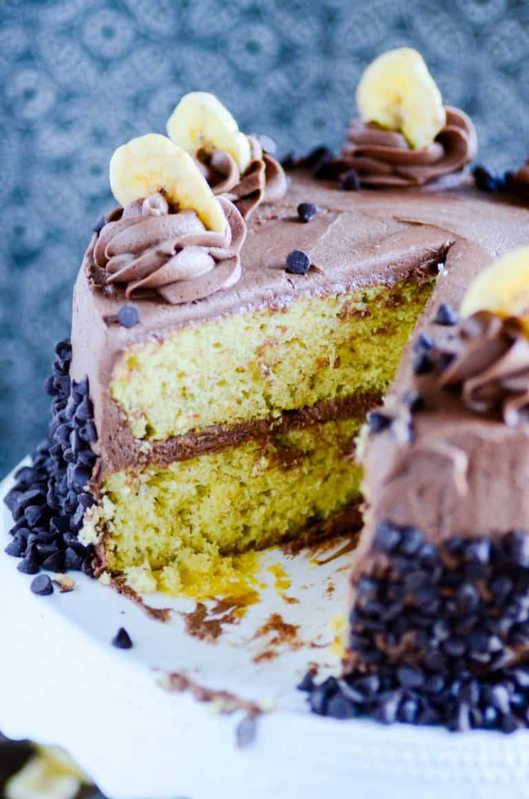 Banana Cake with Chocolate Cream Cheese Frosting Recipe