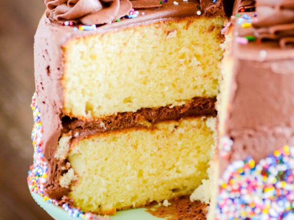 Another Yellow Birthday Cake with Chocolate Frosting Recipe