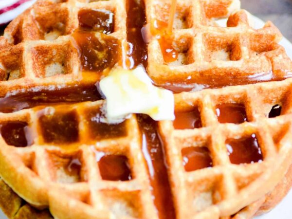 Apple Cider Buttermilk Waffles & Caramel Apple Cider Syrup Recipe