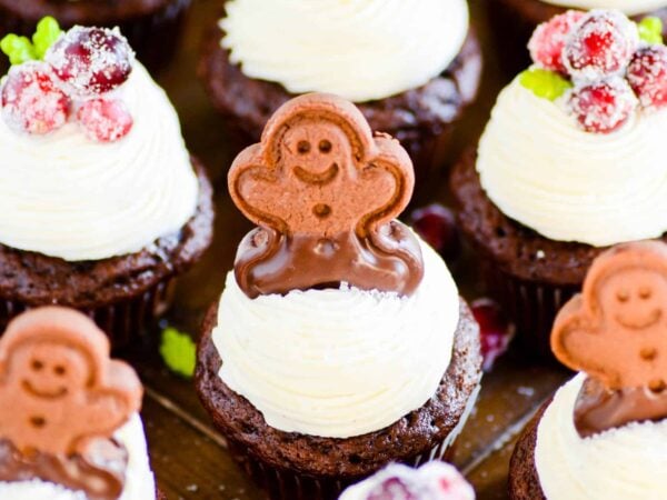 Chocolate Gingerbread Cupcakes with Cream Cheese Frosting Recipe
