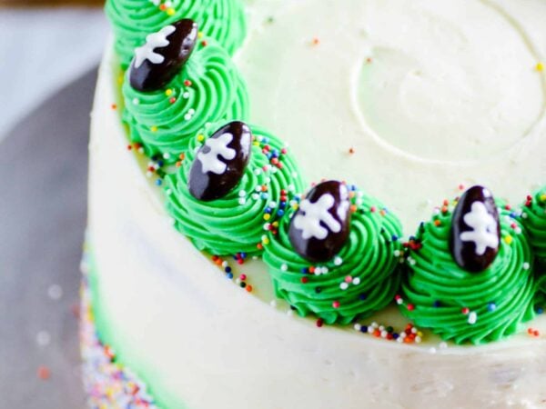 Football Cake + Chocolate Chip Cheesecake Cake Recipe