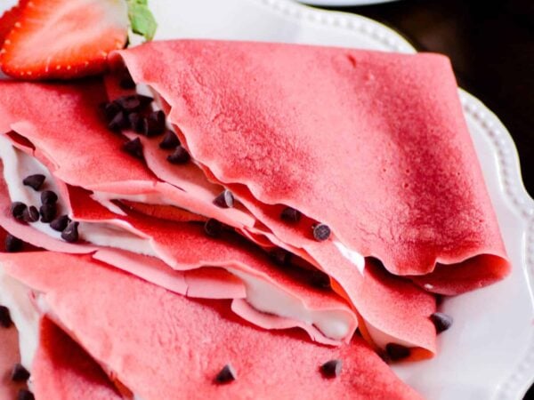 Red Velvet Crepes with No Bake Blintz Filling Recipe