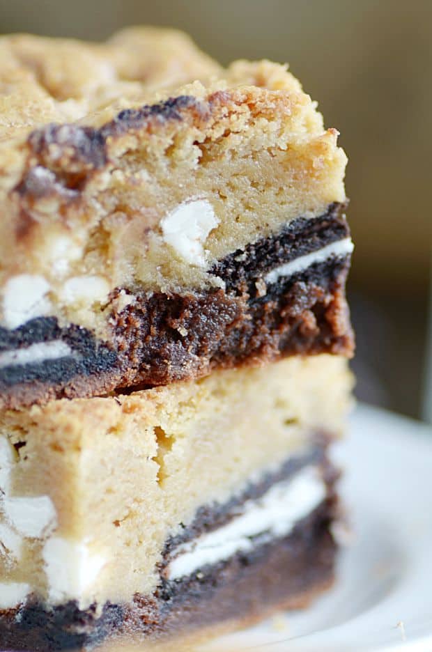 Triple Decker Brownie Bars