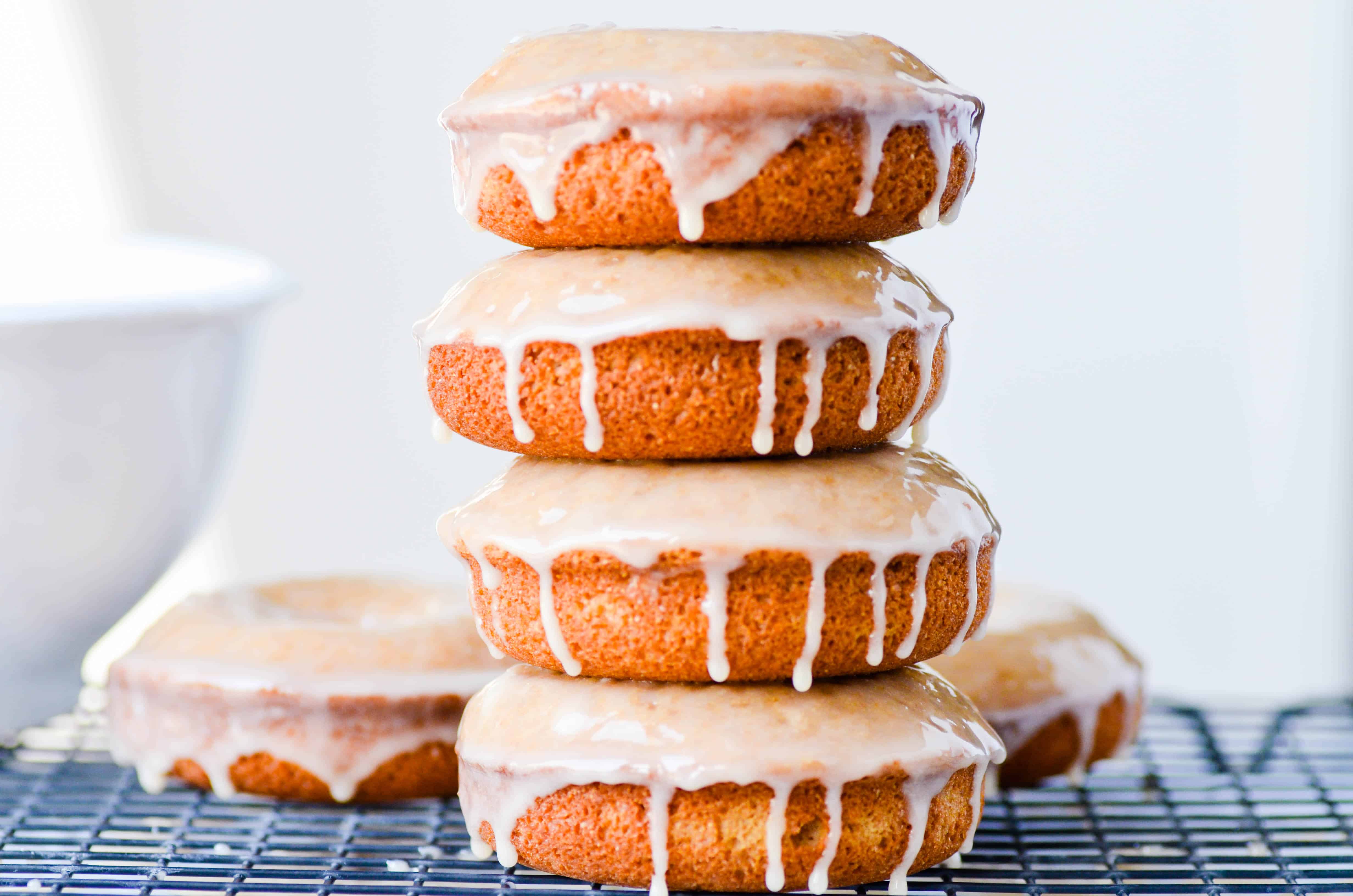 These Baked Whole Grain Donuts have a rich, nutty flavor with a hearty
