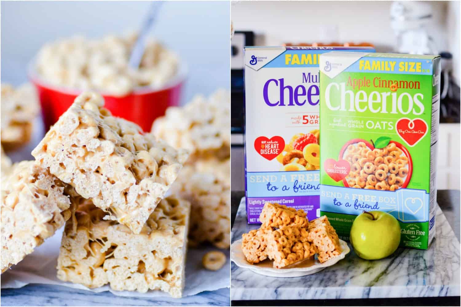 You only need 3 simple ingredients and less than 10 minutes to make these delicious Peanut Butter Cheerios Bars. 