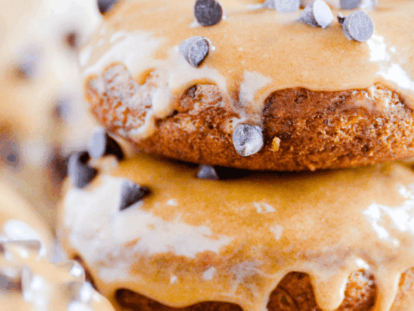 Banana Chocolate Chip Donuts with Biscoff Glaze Recipe