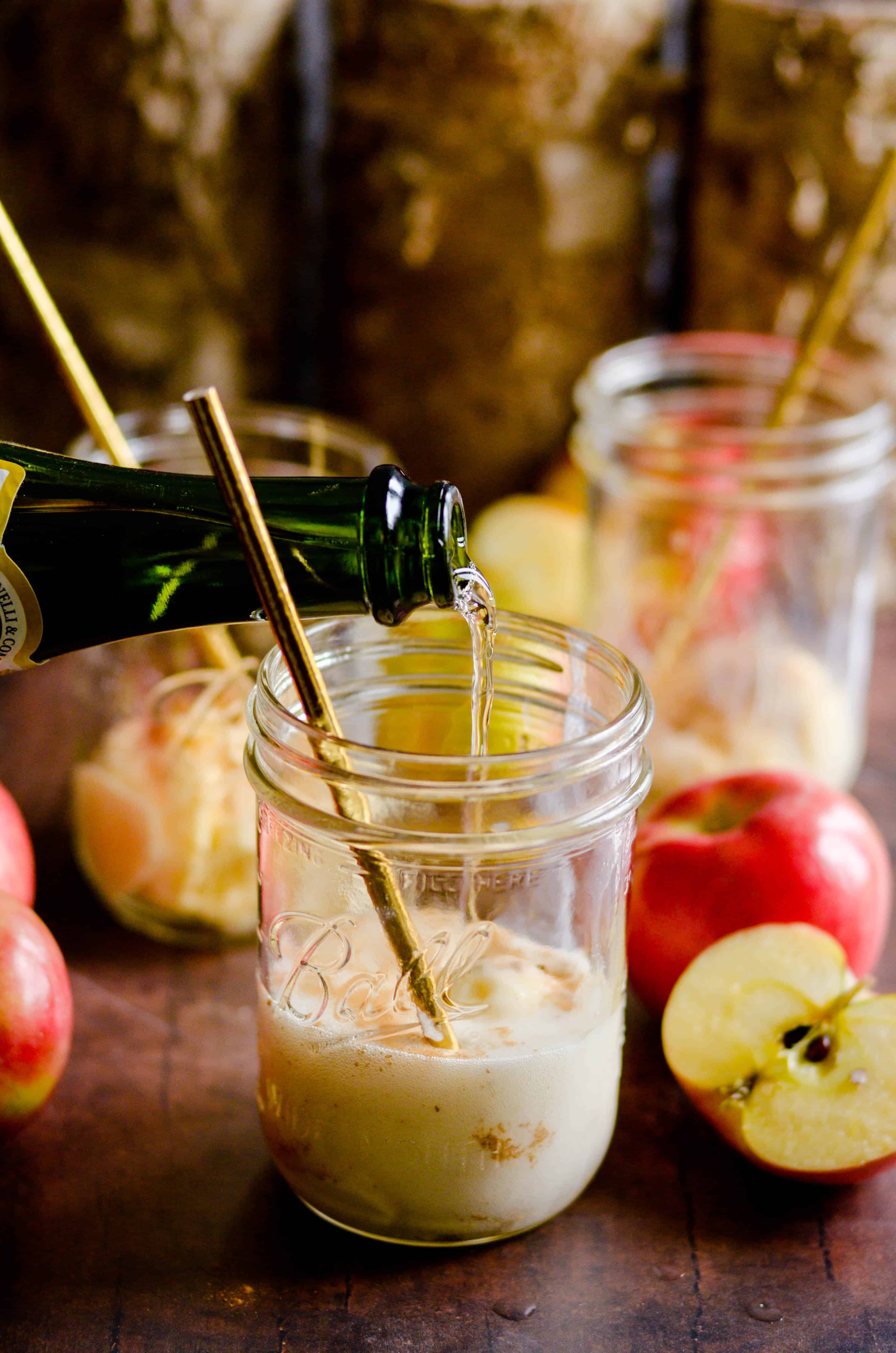 These sparkling Caramel Apple Cider Floats are the perfect treat for the transition from Summer to Fall. Easy to make for the whole family, you'll love sipping these on those not-quite-chilly-yet Fall days!