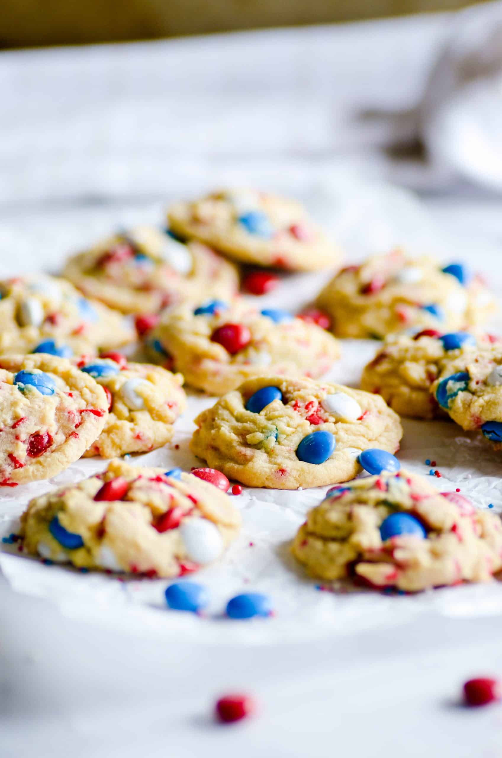 4th of July Funfetti M&M Pudding Cookies Recipe Something Swanky