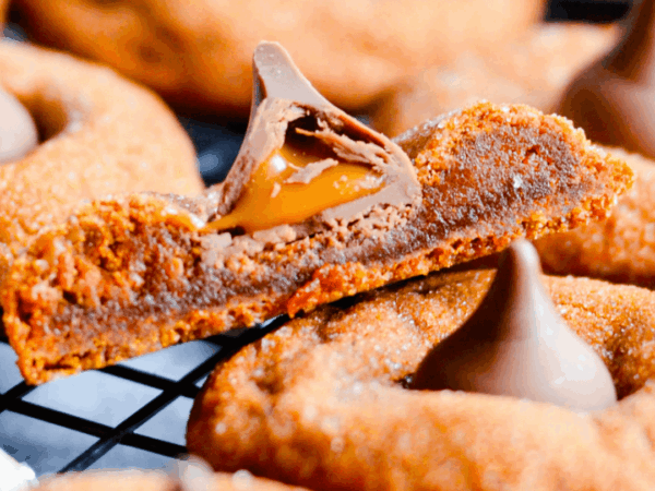 Pumpkin Caramel Kiss Cookies