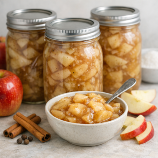 This Amish canned apple pie filling recipe is my fave fall tradition! Thick, spiced, dreamy filling you'll want to make every single apple season! 🍎