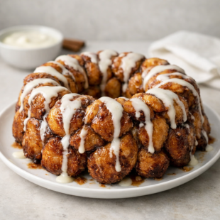 Gooey, pull-apart cinnamon roll monkey bread made easy with Pillsbury cans! Perfect for Christmas morning or any day. You have to make this! 🎄