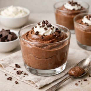 This easy chocolate mousse is creamy, dreamy & made with just 3 ingredients! You have to make this foolproof no-bake dessert tonight! 🍫