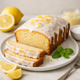 This lemon cake recipe is SO moist, bright, and dreamy! Fresh lemon, creamy frosting, and berries — you have to make this! 🍋
