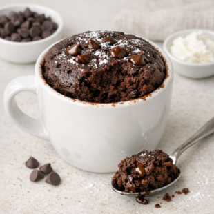 Need a cake FAST? This microwave cake recipe makes a full 8-inch cake from scratch in just 5 minutes. Moist, tender crumb, and totally dreamy! 🎂