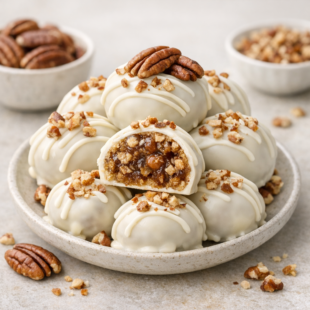 These pecan pie balls are gooey, nutty, and totally no-bake! 🥜 Roll up your fave pie flavors into bite-sized treats you'll absolutely obsess over.